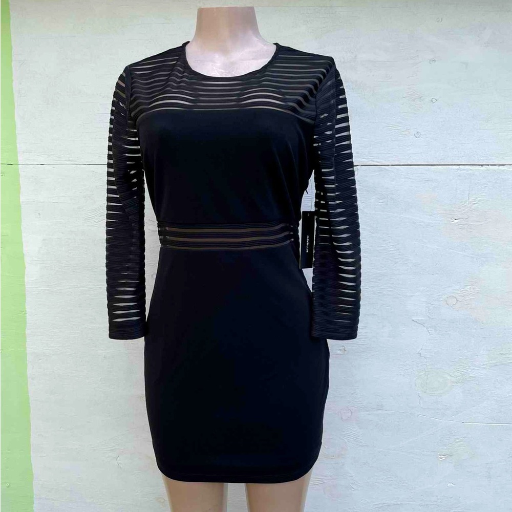 Lulu's Black Striped Sleeve Dress